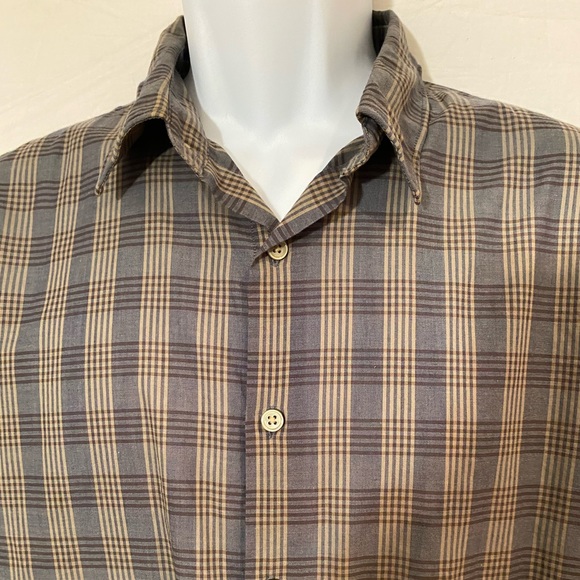 JOHN VARVATOS USA Men’s Plaid Button Down Shirt Sz L - Picture 2 of 5